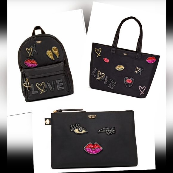 Victoria's Secret Runway Patch City 3 PCS SET Black Fashion Show LIMITED EDITION